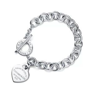 Tiffany & Co. Silver Heart Tag Bracelet, Worn Once